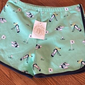 The Beaufort Bonnet Company Green Golf Print Kids Shorts